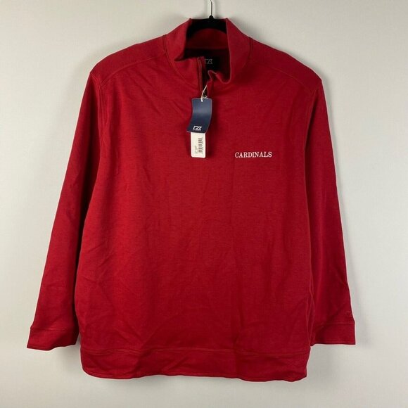 Cutter And Buck 1/4 Zip Sweater Mens 2XB Cardinals Sports Team Red - Picture 1 of 11